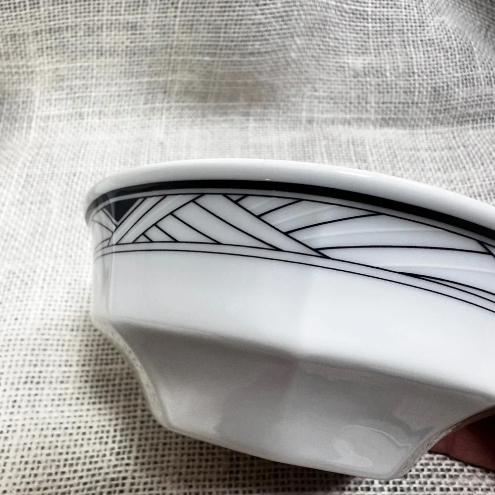 Studio Nova Synthesis Y0031 Black White Geometric Fruit Bowls Set of 2 Thailand